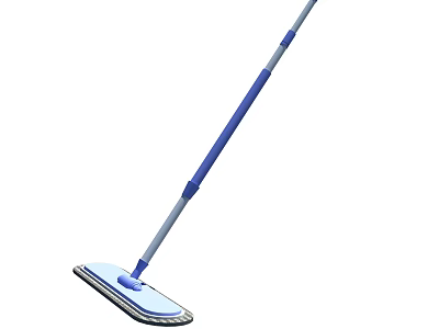 Daily Cleaning Mop With Blue Handle And Flat Durable Head For Efficient Floor Cleaning 3d model