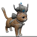 Detailed Design of Orange and White Reptile Wearing Ornate Crown and Bow Tie