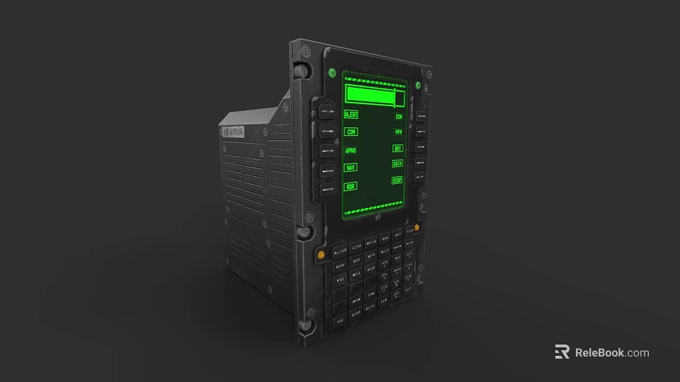 Rugged Electronic Device With Green Screen And Keypad Control Panel 3d model 