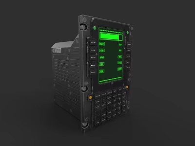 Rugged Electronic Device With Green Screen And Keypad Control Panel 3d model