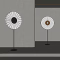 Modern Minimalist Floor Lamp With Radial White Shade And Black Metal Stand