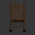 Classic Wooden Rocking Chair With Slatted Back Armrests And Curved Rockers For Comfort