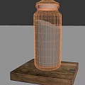 Clear Glass Spice Jar Filled With Brown Granules On Natural Wooden Base