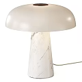 Modern Table Lamp With White Lampshade And Marble Textured Base Design