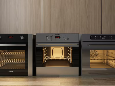 Modern Stainless Steel Built in Kitchen Ovens With Digital Control And Interior Light 3d model
