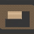 Brick Architectural Structure With Central Opening And Metal Bracket Supported Wooden Panel
