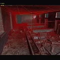Abandoned Pigsty Interior With Dilapidated Structure Hay Debris And Wooden Fences