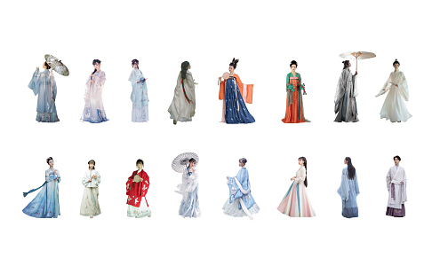 New Chinese Woman Classical Hanfu Character Man Woman 3d model