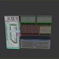 Futuristic Sci Fi Control Console With Multiple Panels Screens Drawers and Control Buttons 3d model