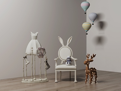 Toy Hot Air Balloon Deer Chair Small Hanger 3d model