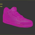 White Basketball Shoes With Yellow Purple Accents LA Logo And Elephant Print Design