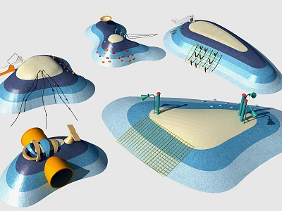 Modern amusement equipment amusement island 3d model
