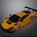 Orange Sports Car With Black Rear Spoiler Black Roof And Aerodynamic Design