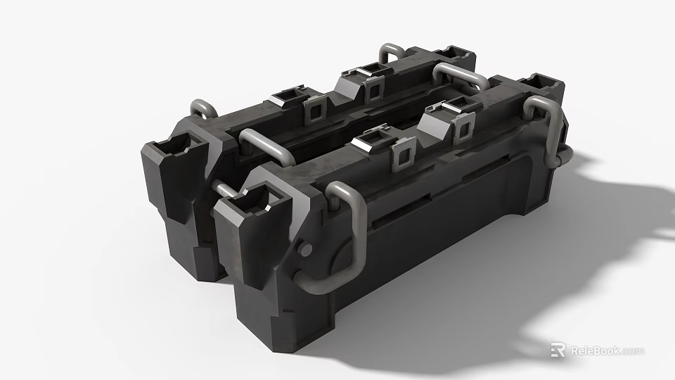 Industrial Equipment Heavy Duty Interconnected Metal Components With Secure Fastening Design 3d model 