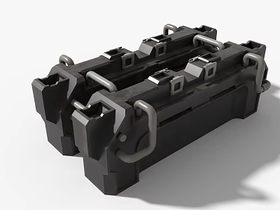 Industrial Equipment Heavy Duty Interconnected Metal Components With Secure Fastening Design 3d model