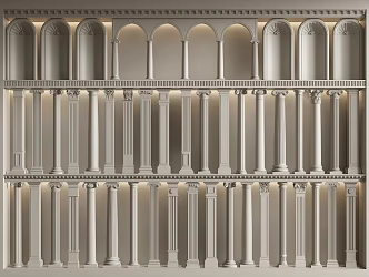 European Roman Column Simple European Roman Column Gypsum Column Gypsum Line European Architectural Component Arch 3d model