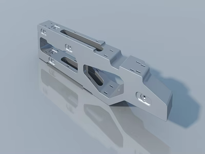 Swing Door Hardware Component With Durable Metal Structure And Mounting Holes 3d model
