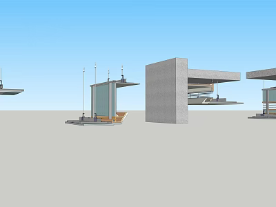 Modern Ceiling Design Featuring Stylish Structural Components And Lighting Elements 3d model