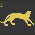 Golden Leopard Sculpture on Black Surface with Shiny Reflection and Modern Design