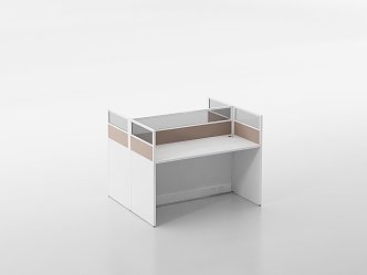 Modern desk screen station 3d model