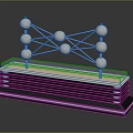 Golden Molecular Structure Model With Spheres Connecting Rods And Black Gold Base