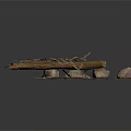 Natural Decorative Elements With Twigs Stones And Dried Leaves