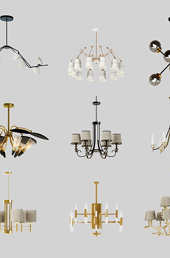 Jane Europe chandelier combination 3d model