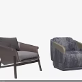 Contemporary Accent Chair Designs With Brown Upholstery Gray Pillow And Patterned Fabric Wooden Legs