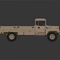 Beige Utility Truck With Open Cargo Bed And Classic Cab Design