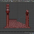 Detailed Ancient Stone Architectural Component Model with Columns Arches and Steps 3d model