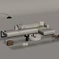 Modern sofa coffee table combination 3d model