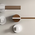 Modern Door Handles With White Base And Brown Textured Grips For Interior Decor