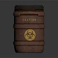 Biohazard Caution Barrel With Organ And Hair Waste For Safe Disposal