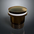 Brass Drain Cover with Round Top White Seal Ring and Threaded Base for Sink Bathroom