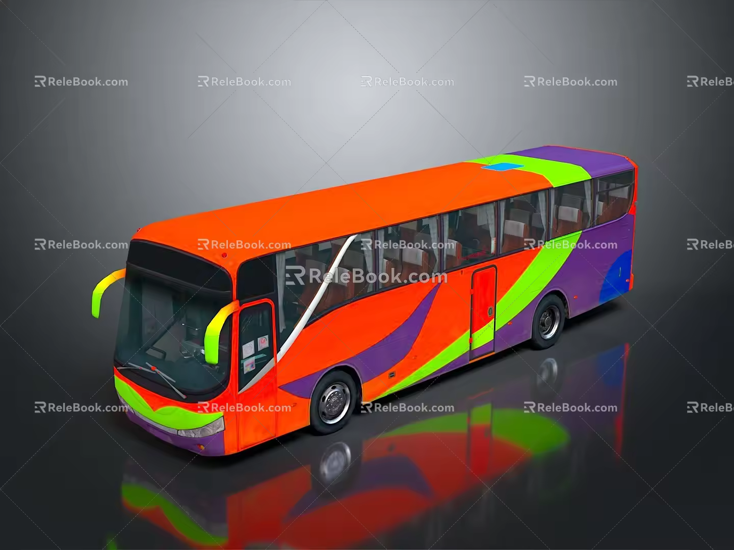 Bus Large Bus CMB Medium Van Large Van Bus School Bus Van Box Car 3d model