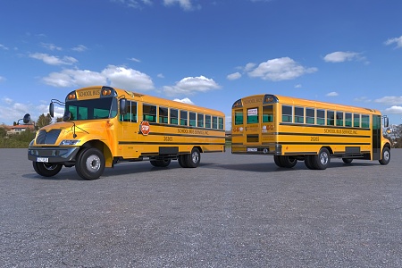 Modern School Bus Car School Bus 3d model