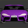 Modern Purple Sports Car Featuring Sleek Streamlined Exterior And Glossy Paint Finish