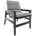 Modern Leisure Chairs with Gray Cushions and Wooden Frame in Minimalist Style