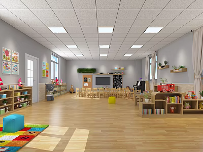 Modern Kindergarten Classroom 3d model
