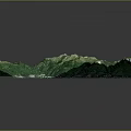 3D Terrain Model Featuring Green Mountains Blue Lake Rivers And White Snow Areas