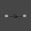 Black Animated Game Character With Cat Ears Yellow Eyes Grinning Teeth And White Gloves