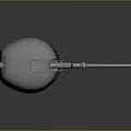 Military Artillery Weapon With White Rounded Main Body Silver Extended Barrel And Black Base Details