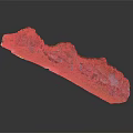 Detailed Realistic 3D Mountainous Terrain Model With Green Vegetation And Rocky Surface