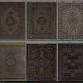 Square Rugs Featuring Various Intricate Patterns And Decorative Designs For Home Decor 3d model