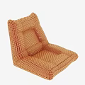 Orange Woven Accent Chair With Textured Design And Modern Comfortable Seat