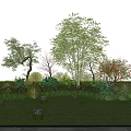 Beautiful Landscaping Shrubs With Colorful Flowers And Green Trees On Lawn