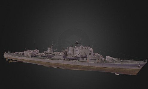 modern warship destroyer weapon ship cruiser ship 3d model