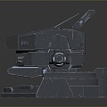 Turret Turntable Railgun Sci-fi Tower Defense Game Tower Defense Sci-fi Turret Game Turret Game Battery 3d model