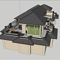 Relaxing Roof Garden Design With Rocking Horse Swing Potted Plant And Wooden Flooring