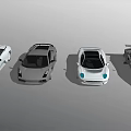 Multiple Sports Cars In Different Styles With White And Gray Colors